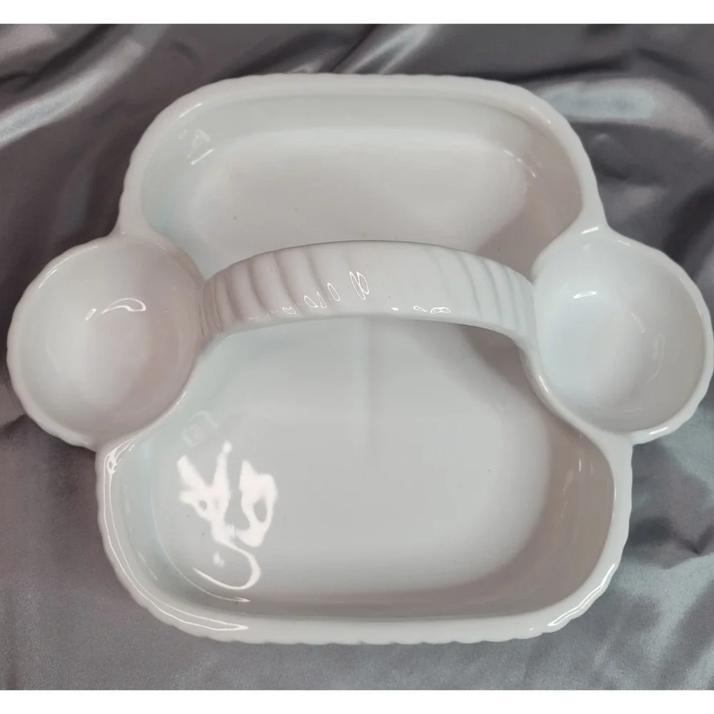 Sur La Table Portugal Ceramic Strawberry Basket Server Set w/ Tray & Cups White